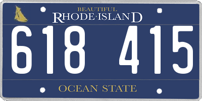 RI license plate 618415