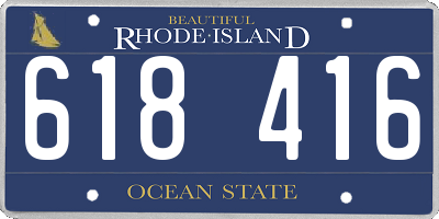 RI license plate 618416