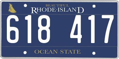 RI license plate 618417