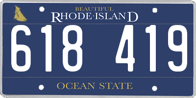RI license plate 618419