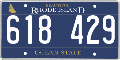 RI license plate 618429