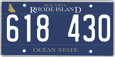 RI license plate 618430