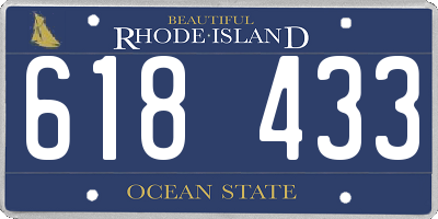 RI license plate 618433