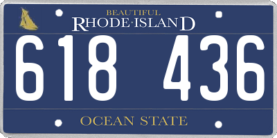 RI license plate 618436