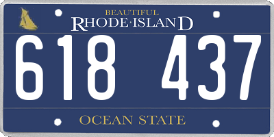 RI license plate 618437