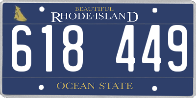 RI license plate 618449