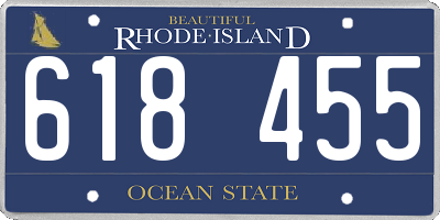 RI license plate 618455