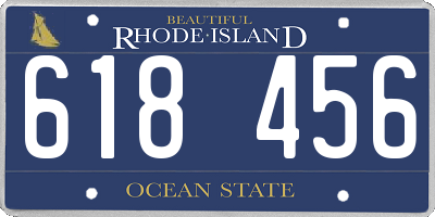 RI license plate 618456