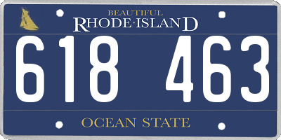 RI license plate 618463