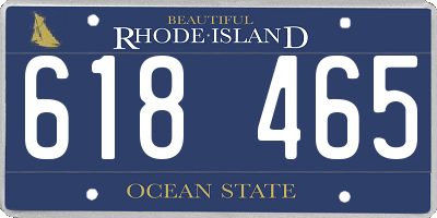 RI license plate 618465