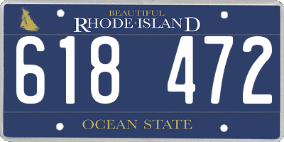 RI license plate 618472