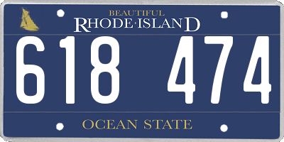 RI license plate 618474
