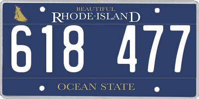 RI license plate 618477