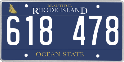 RI license plate 618478