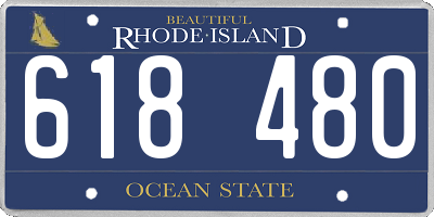 RI license plate 618480