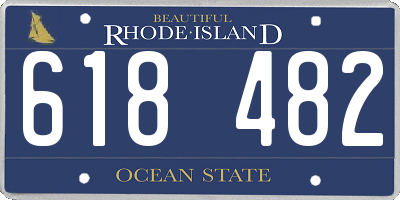 RI license plate 618482