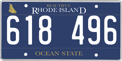 RI license plate 618496