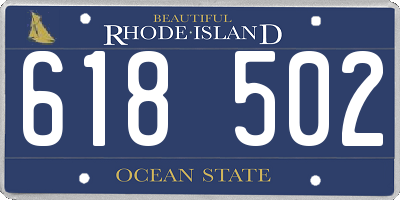 RI license plate 618502