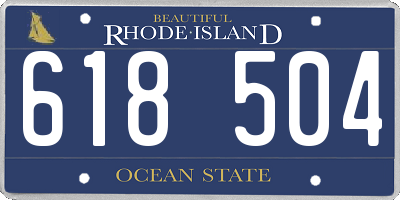 RI license plate 618504
