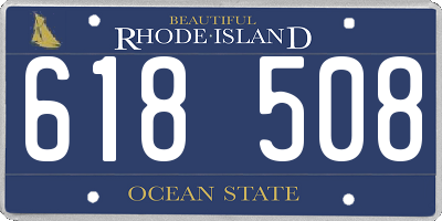 RI license plate 618508
