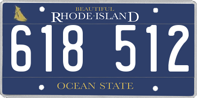 RI license plate 618512