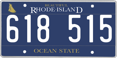 RI license plate 618515