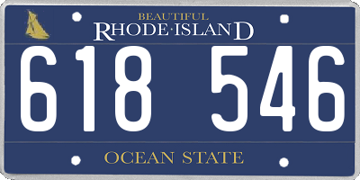 RI license plate 618546