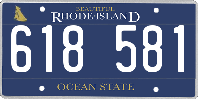 RI license plate 618581