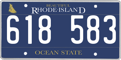 RI license plate 618583