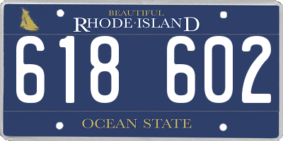 RI license plate 618602