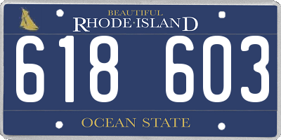 RI license plate 618603