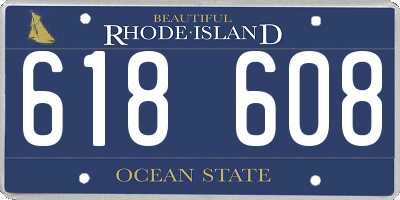 RI license plate 618608