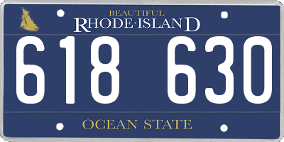 RI license plate 618630