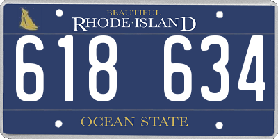 RI license plate 618634