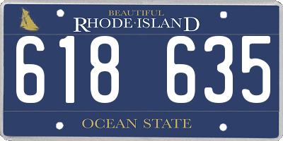 RI license plate 618635