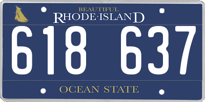 RI license plate 618637