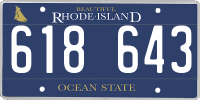 RI license plate 618643