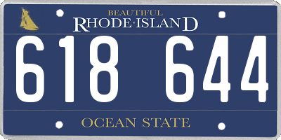 RI license plate 618644