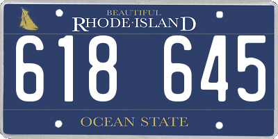 RI license plate 618645