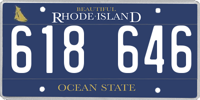 RI license plate 618646
