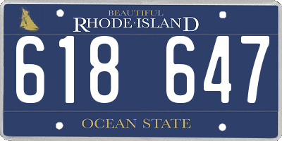 RI license plate 618647