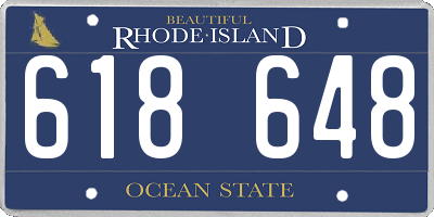 RI license plate 618648