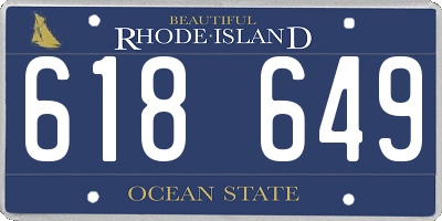 RI license plate 618649