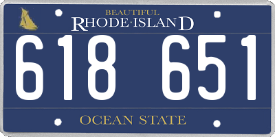 RI license plate 618651