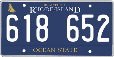 RI license plate 618652