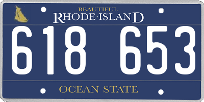 RI license plate 618653
