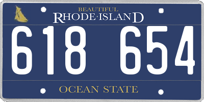 RI license plate 618654