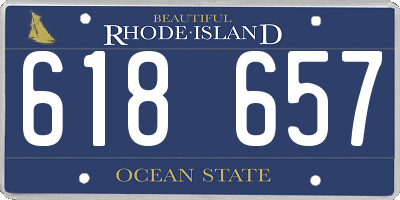RI license plate 618657