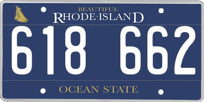 RI license plate 618662