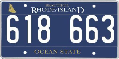 RI license plate 618663